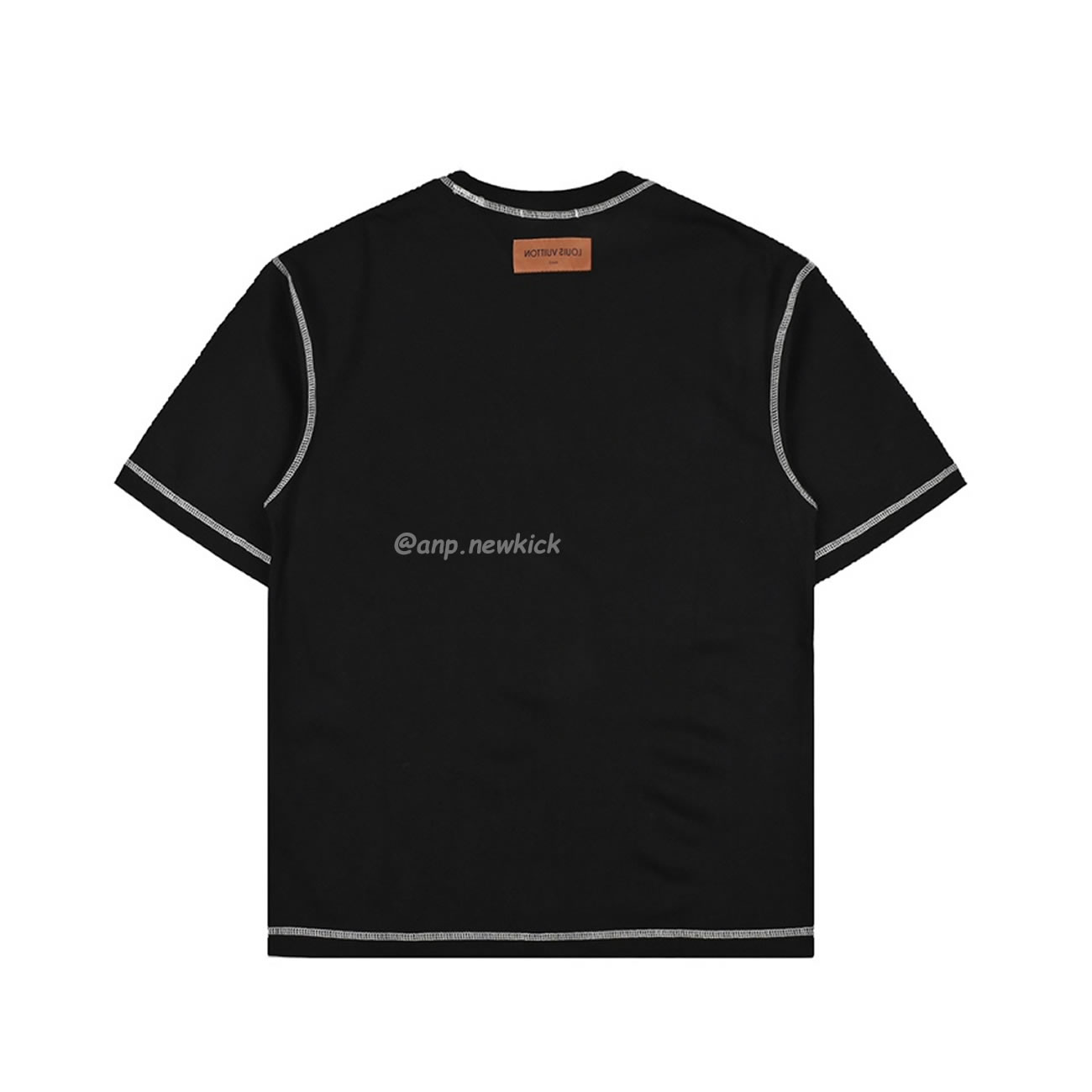 Louis Vuitton 24ss Stitching Cursive Embroidery Letters, Short Sleeves T Shirt (3) - newkick.vip